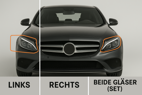 Scheinwerferglas links / Fahrerseite – Mercedes SLK / SLC Roadster